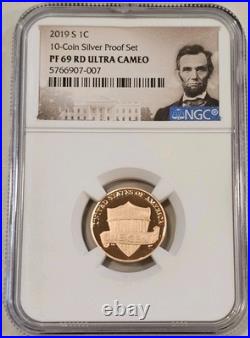 2019 3-Coin PF69 Set- 1ST W Reverse PF Cent, 1ST. 999 Silver Dime + 2019-S Cent 2019 3-Coin PF69 Set- 1ST W Reverse PF Cent, 1ST. 999 Silver Dime + 2019-S Cent