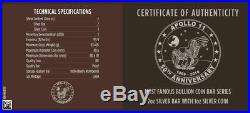 2019 3oz 50th Anniv APOLLO 11 Colorized Silver Eagle 999 Coin/Bar Set Box/COA