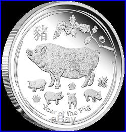 2019 Australia Lunar Year of the PIG Silver Proof 3-Coin Set 2oz 1oz 1/2oz