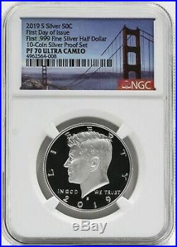 2019 First Day of Issue 70 NGC. 999 Silver Proof Set 11-Coin with W Cent