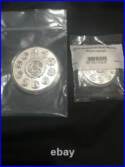 2019 Mexico 5oz And 2oz Silver Reverse Proof Libertads Set Only 1000 Minted