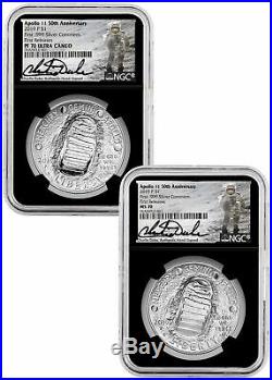 2019 P Apollo 11 50th 2 Coin Silver Dollar Set NGC MS70 PF70 Black Duke SKU57906