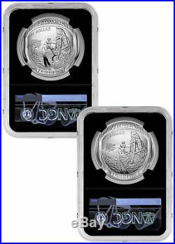 2019 P Apollo 11 50th 2 Coin Silver Dollar Set NGC MS70 PF70 Black Duke SKU57906