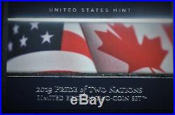 2019 PRIDE OF TWO NATIONS LIMITED EDITION 2 COIN SET, NGC PF69 ER, withCofA