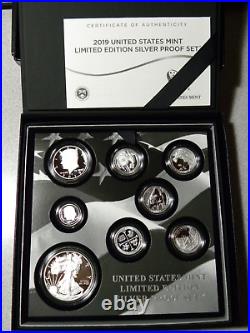 2019 PROOF SILVER LIMITED EDITION PROOF SET IN OGP 8 Coin Silver Set