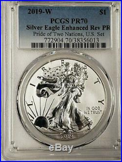 2019 Pride of Two Nations 2-coin Set PCGS PR70 Silver Set Reverse Proof Modified