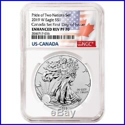 2019 Pride of Two Nations 2pc. Set NGC PF70 FDI Flags Label Canada Set