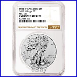 2019 Pride of Two Nations 2pc. Set U. S. Set NGC PF69 Brown Label