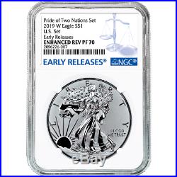 2019 Pride of Two Nations 2pc. Set U. S. Set NGC PF70 Blue ER Label