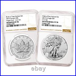 2019 Pride of Two Nations 2pc. Set U. S. Set NGC PF70 Brown Label