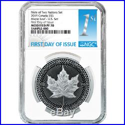 2019 Pride of Two Nations 2pc. Set U. S. Set NGC PF70 FDI First Label