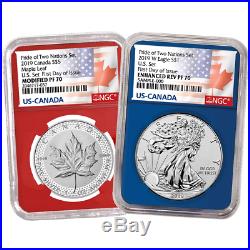 2019 Pride of Two Nations 2pc. Set U. S. Set NGC PF70 FDI Flags Label Red Blue