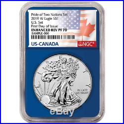 2019 Pride of Two Nations 2pc. Set U. S. Set NGC PF70 FDI Flags Label Red Blue