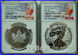 2019 Pride of Two Nations 2pc US Set NGC PF 69 Early Releases Flags Label