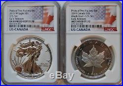 2019 Pride of Two Nations 2pc US Set NGC PF 70 ER Flags Label and OGP