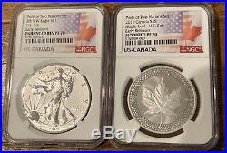 2019 Pride of Two Nations Set NGC PF70 Early Release Reverse Silver Eagle Maple