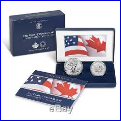 2019 Pride of Two Nations Silver 2pc. U. S. Set Box OGP & COA