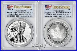 2019 Pride of Two Nations Silver Eagle Maple Leaf PR70 PCGS First Strike US Set