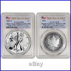 2019 Pride of Two Nations Two Coin Set PCGS PR70 First Day Issue Flag Label