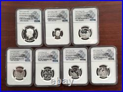 2019-S 7 Pc Silver Proof Set, NGC PF-70 Ultra Cameo