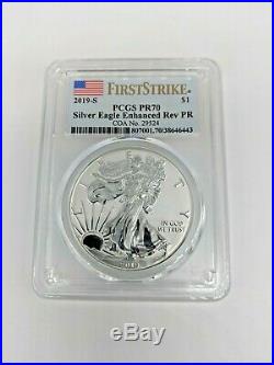 2019-S American Eagle One Ounce Silver Enhanced Reverse Proof Coin PCGS PR70 FS