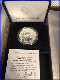 2019-S American Eagle One Ounce Silver Enhanced Reverse Proof. PR70