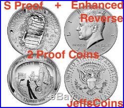 2019 S Apollo 11 50th Anniversary Reverse Kennedy Proof 2 Half Dollar Set 19CF