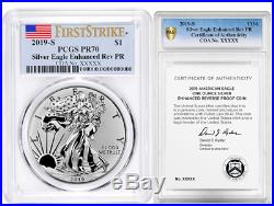 2019-S Enhanced Reverse Proof American Eagle Coin PCGS PR70 FS FLAG COA 06281