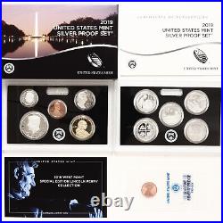 2019 S Proof Set Original Box & COA 11 Coins 99.9% Silver WITH W CENT