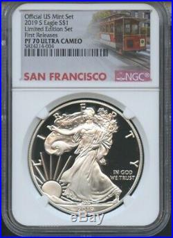 2019 S Silver Eagle Limited Edition First Releases NGC PF70 U. C Trolley