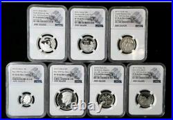 2019 S Silver Proof 7-Coin Set NGC PF70 UC. 999 From Silver Limited Edition Set