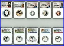 2019 S Silver Proof Set 10 Coins Ngc Pf70 First Releaes 4968475-026