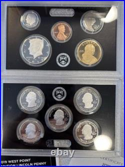 2019 S U. S. Mint 0.999 Silver Proof Set 10 Coins OGP/COA withReverse Proof W Cent