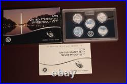 2019-S US Mint Silver Proof Quarter Set from 2019 Silver proof set in OGP withCOA