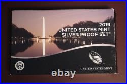 2019-S US Mint Silver Proof Quarter Set from 2019 Silver proof set in OGP withCOA