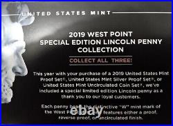 2019 S United States Mint Silver Proof Set, with Box, COA, ALL (3) LINCOLN PENNY