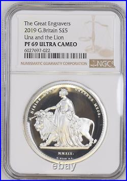 2019 Silver Proof 2oz Una and the Lion Coin NGC PF69 UCAM