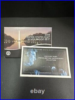 2019 Silver Proof Set U. S Mint COA WITH 2019-W Reverse Proof Penny WOW