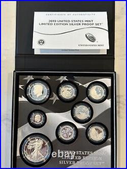 2019 US Mint 8 Coin Limited Edition Silver Proof Set with COA & Orig Packaging