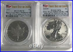 2019 W $1 & $5 Silver Pcgs Pr70 First Day Issue Pride Two Nations 2 Coin Set Fdi