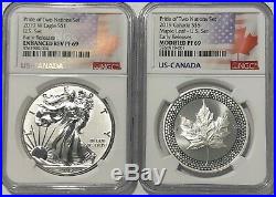 2019 W $1 & $5 Silver Reverse Proof Ngc Pf69 Er Pride Of Two Nations 2 Coin Set