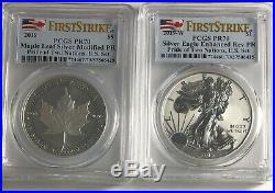 2019 W $1 & $5 Silver Reverse Proof Pcgs Pr70 Fs Pride Of Two Nations 2 Coin Set