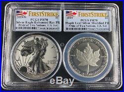 2019-W Pride of Two Nations 2pc Attached Set PCGS PR70 First Strike Flags Label