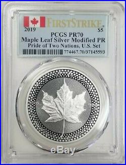 2019-W Pride of Two Nations 2pc Attached Set PCGS PR70 First Strike Flags Label