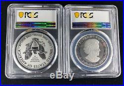 2019-W Pride of Two Nations 2pc Set PCGS PR70 First Strike Flags Label