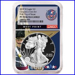 2019-W Proof $1 American Silver Eagle Congratulations Set NGC PF70UC FDI West Po