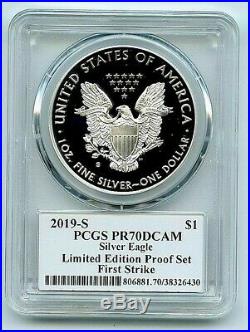 2019-s Limited Edition Proof Set Silver Eagle-pcgs Pr70-cleveland-pop Only 25