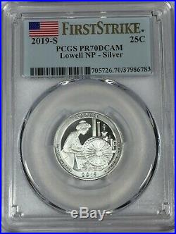 2019-s Pcgs Pr70 (5) Coin Silver Proof Quarter Set. 25 First Strike Pr 70 Live