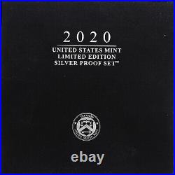 2020 Limited Edition Silver Proof Set Black Box & COA 7 Coins and Silver Eagle