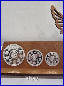 2020 Mexico Libertad Proof 3-Coins Set 1oz/2oz/5oz Proof In Capsule W Base